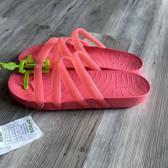 NWT Crocs Women's Splash Strappy Sandals, Neon Watermelon, 9, Women 9 - Picture 8 of 8